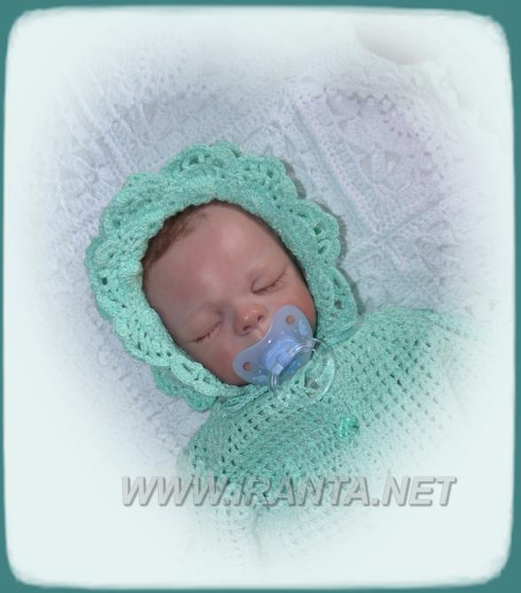 Хлопковая ажурная шапочка-чепчик для новорожденного “Прохлада”